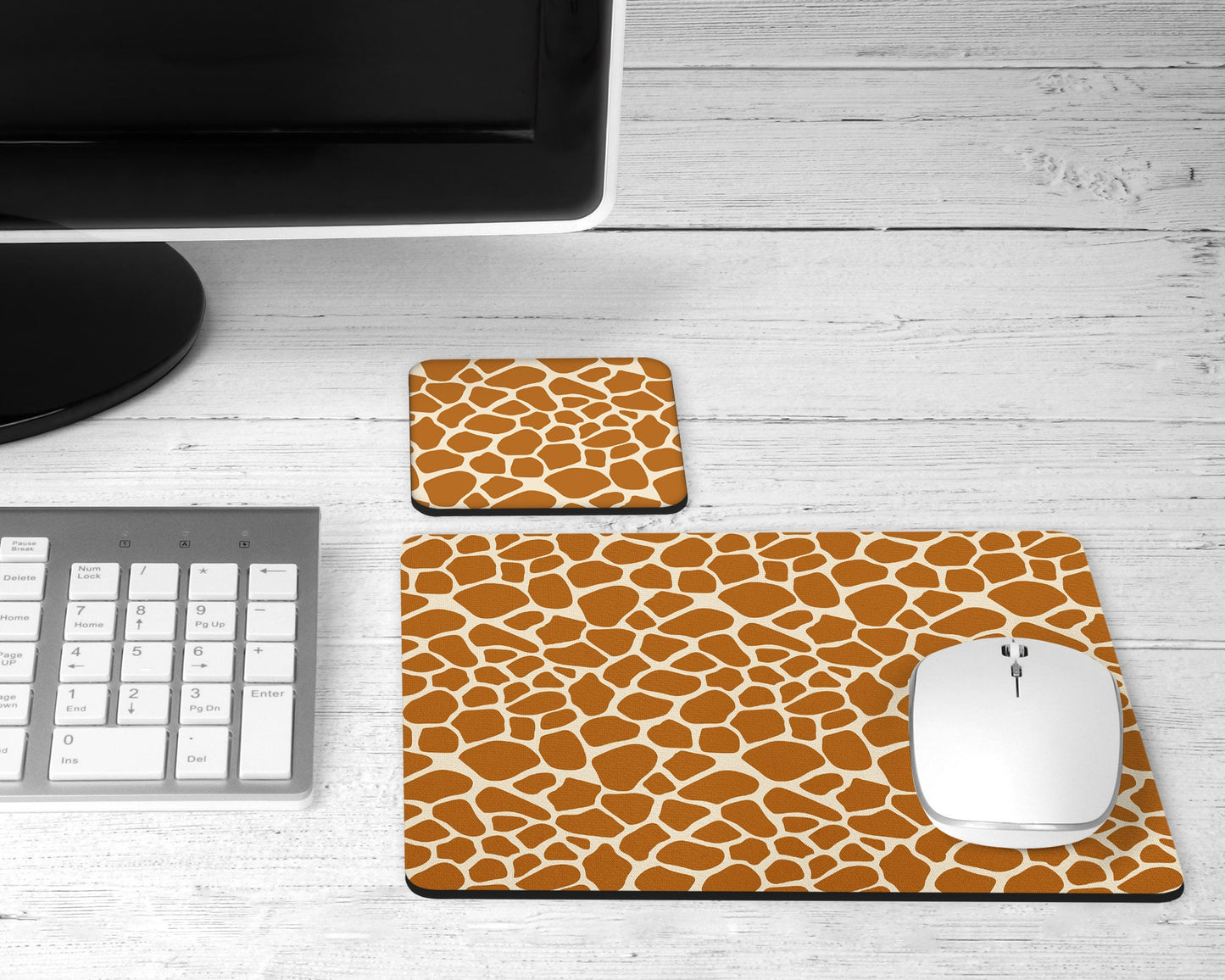 Giraffe Print Mouse Pad and Desk Set
