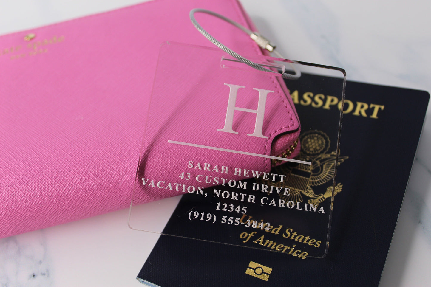 Square Classic Single Monogram Luggage Tag