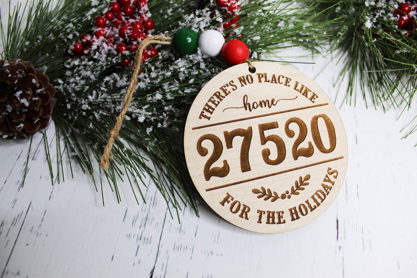 Personalized Zip Code Home For The Holidays Ornament