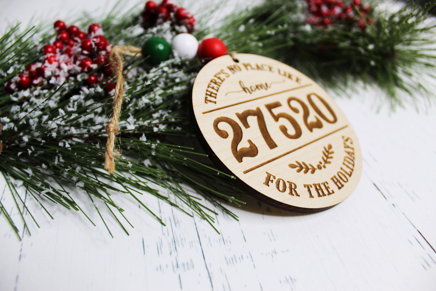 Personalized Zip Code Home For The Holidays Ornament