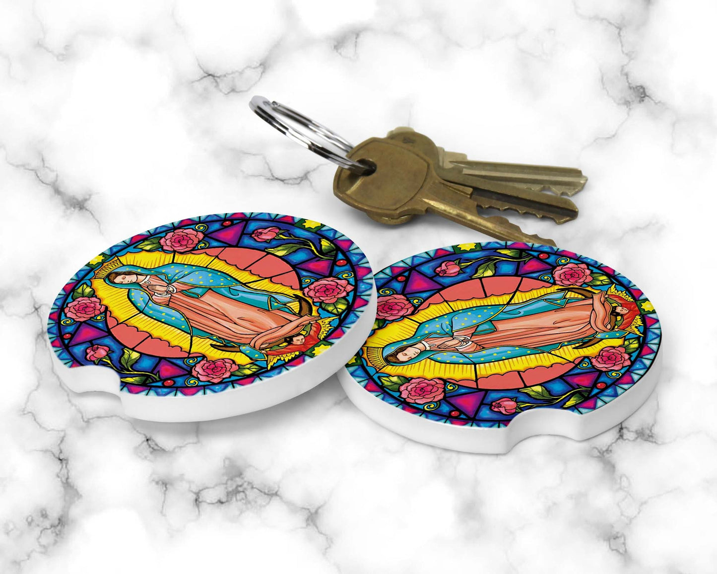 Virgin Mary Car Coasters