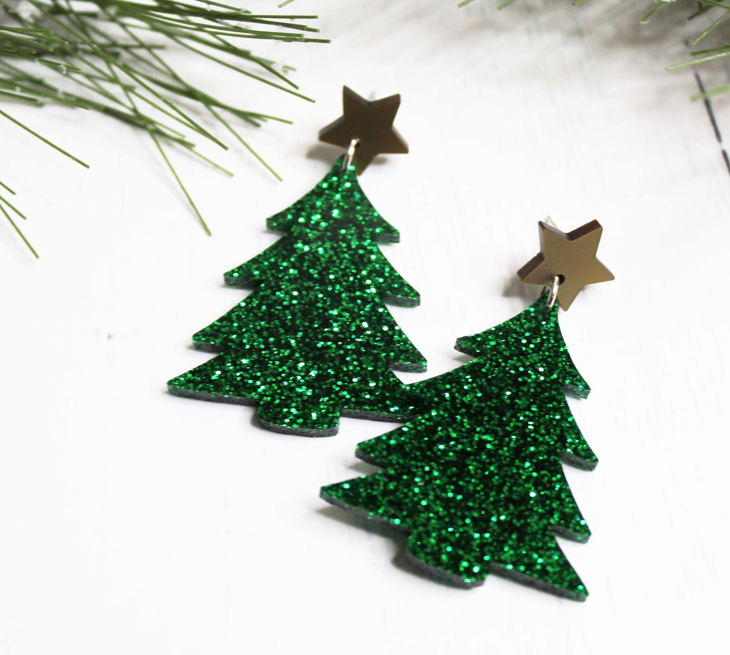 Christmas Tree Dangle Earrings