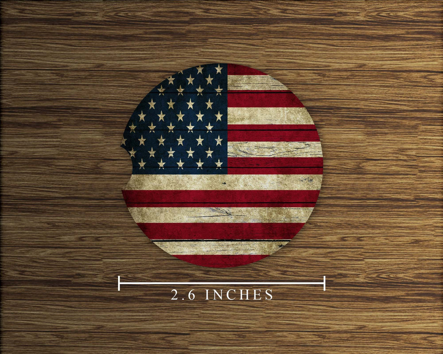 Rustic American Flag Car Coasters