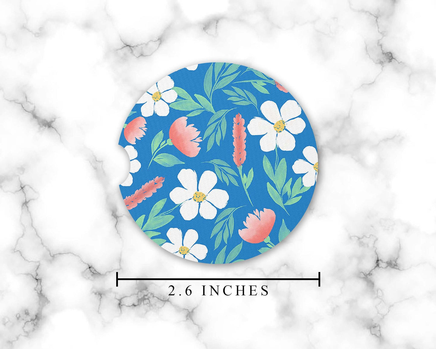 Blue Floral Car Coasters