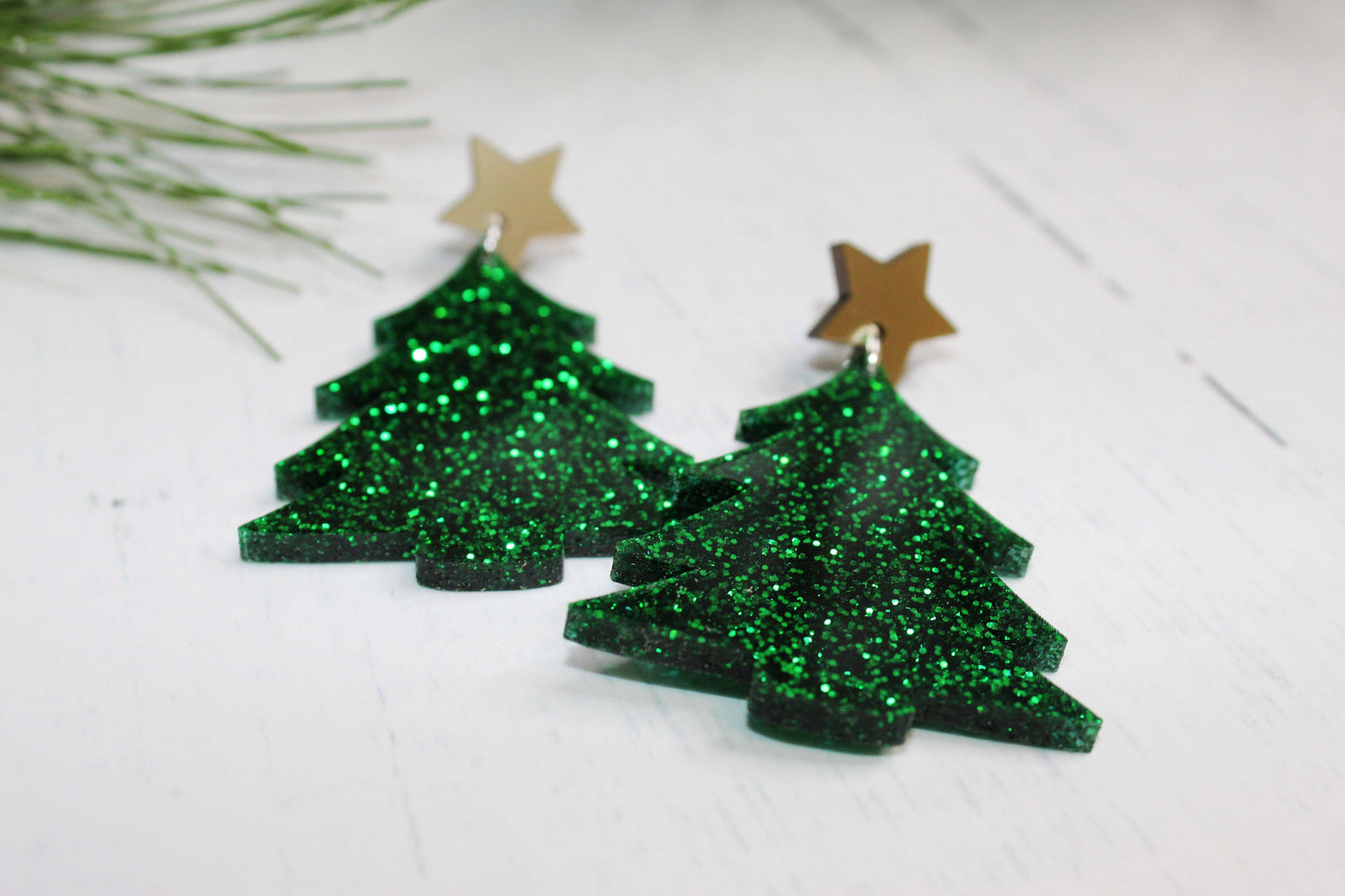 Christmas Tree Dangle Earrings