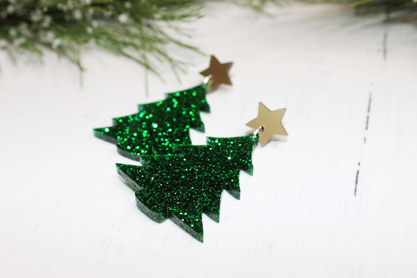 Christmas Tree Dangle Earrings
