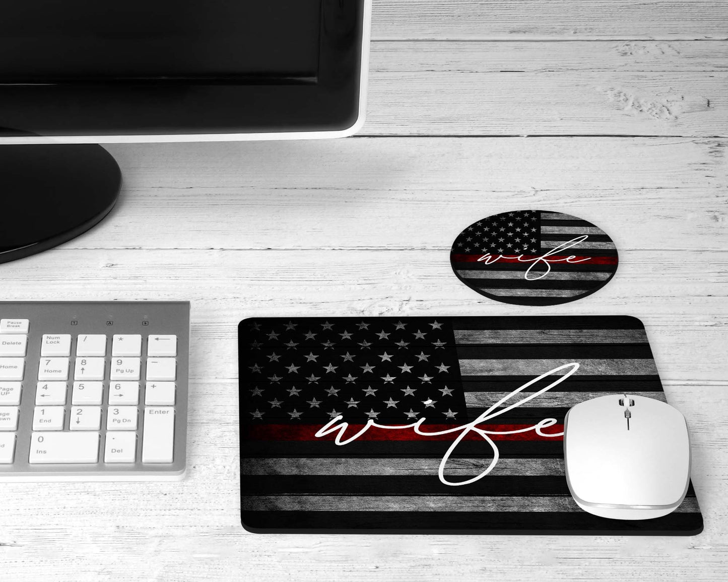 Firefighter Wife Mouse Pad & Desk Set