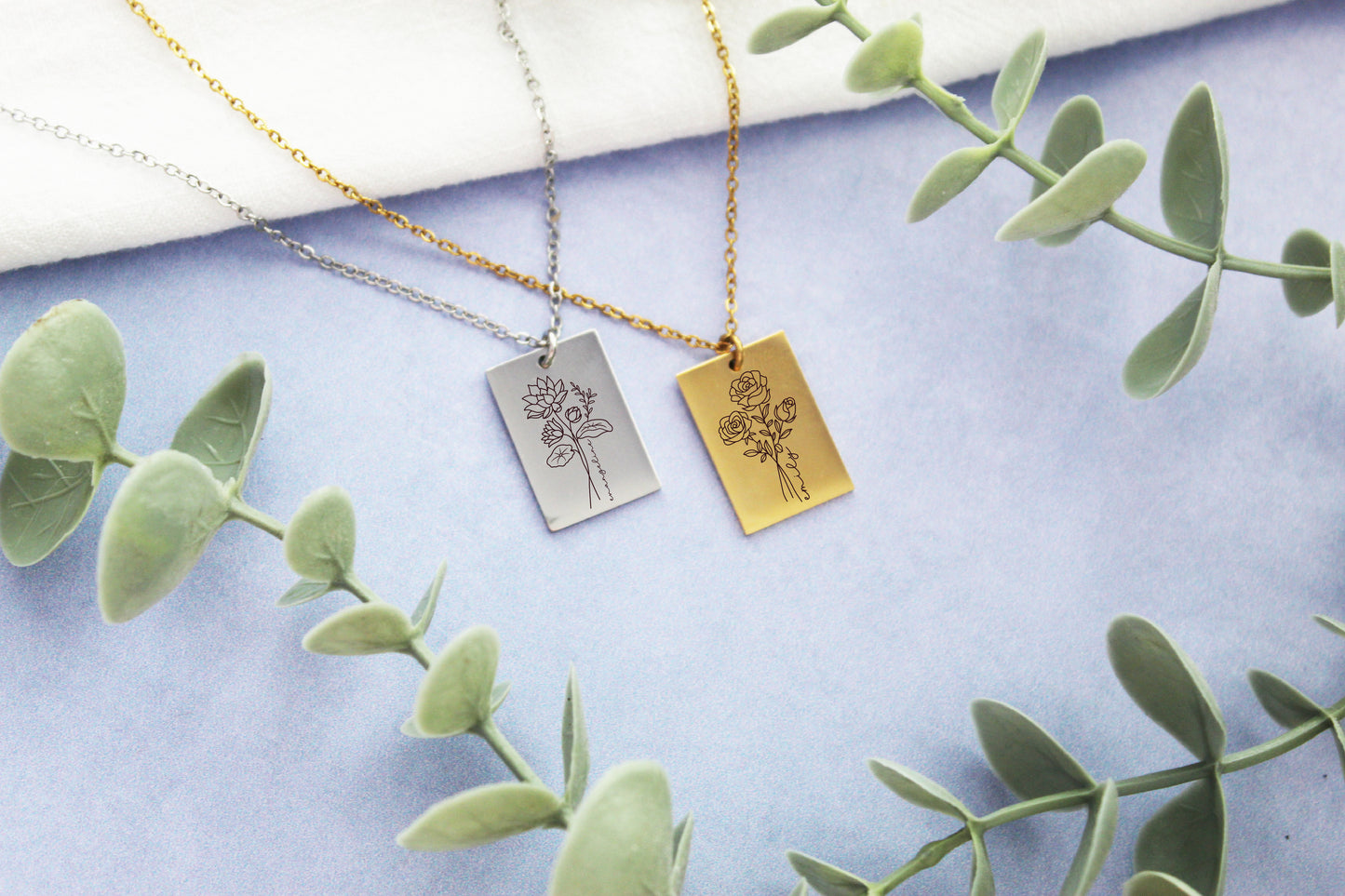 Personalized Birth Flower Necklace