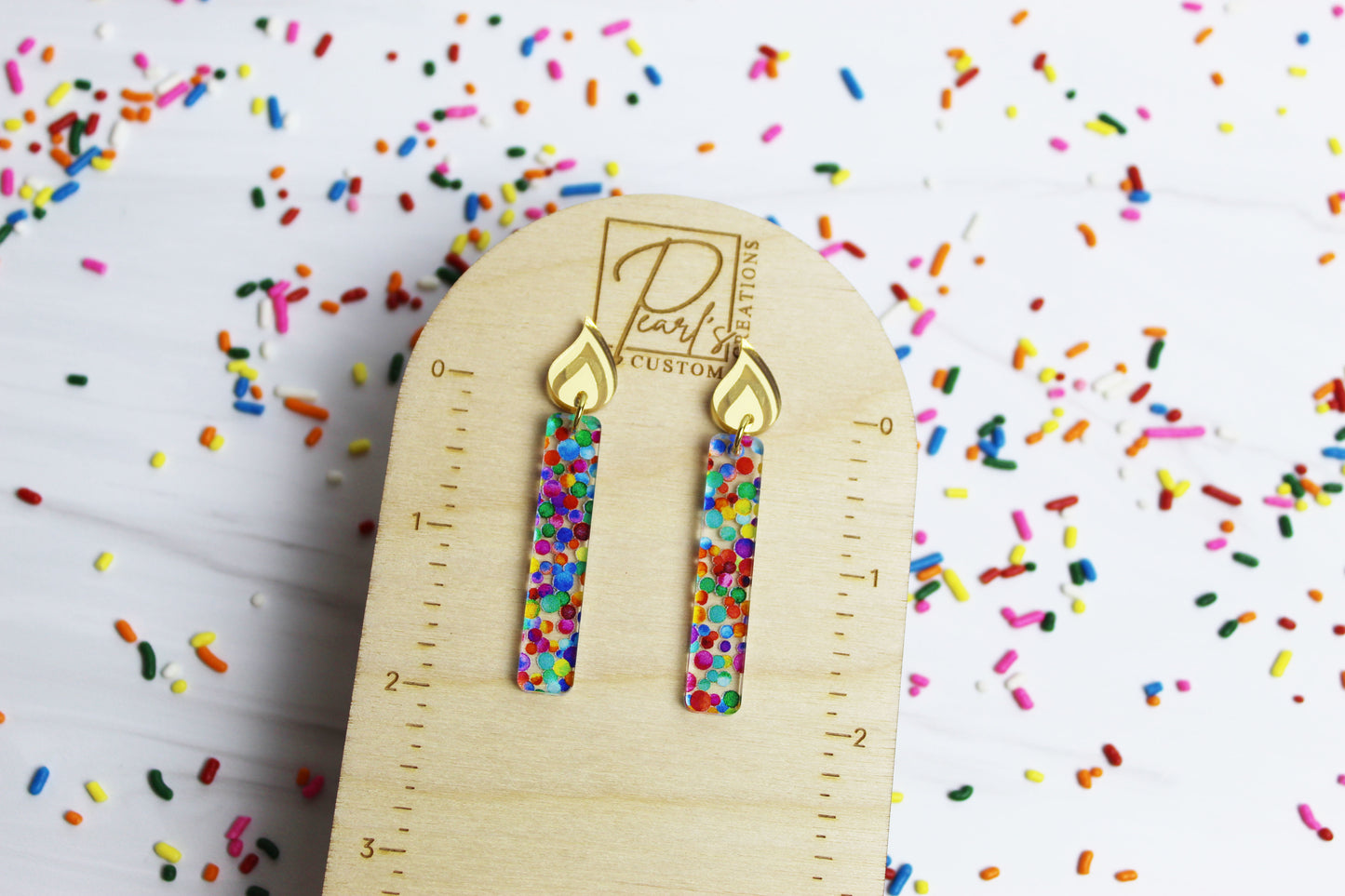 Confetti Dot Birthday Candle Earrings