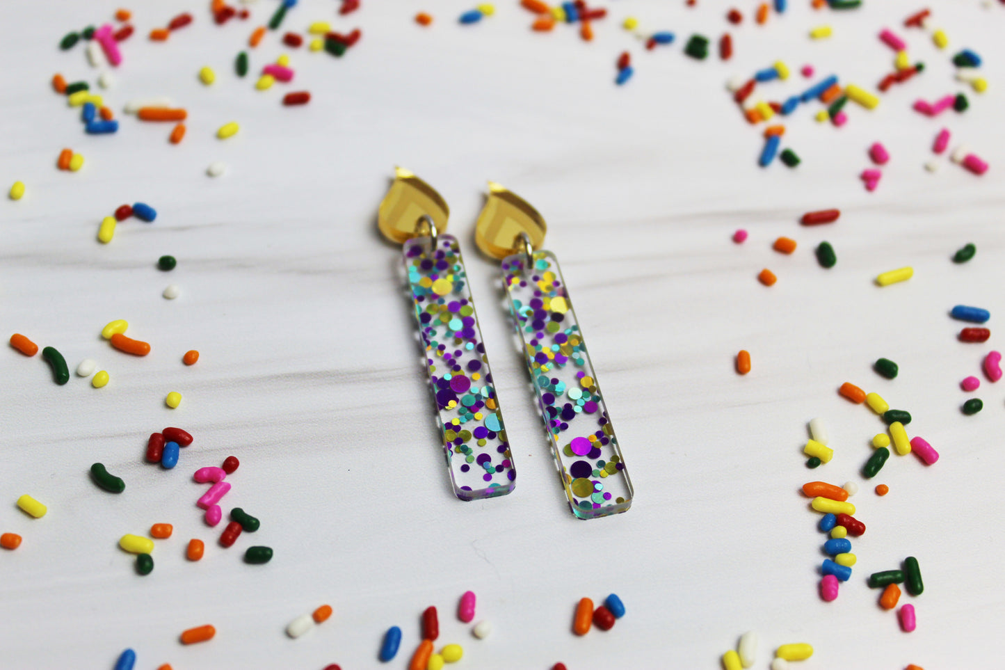 Glitter Birthday Candle Earrings