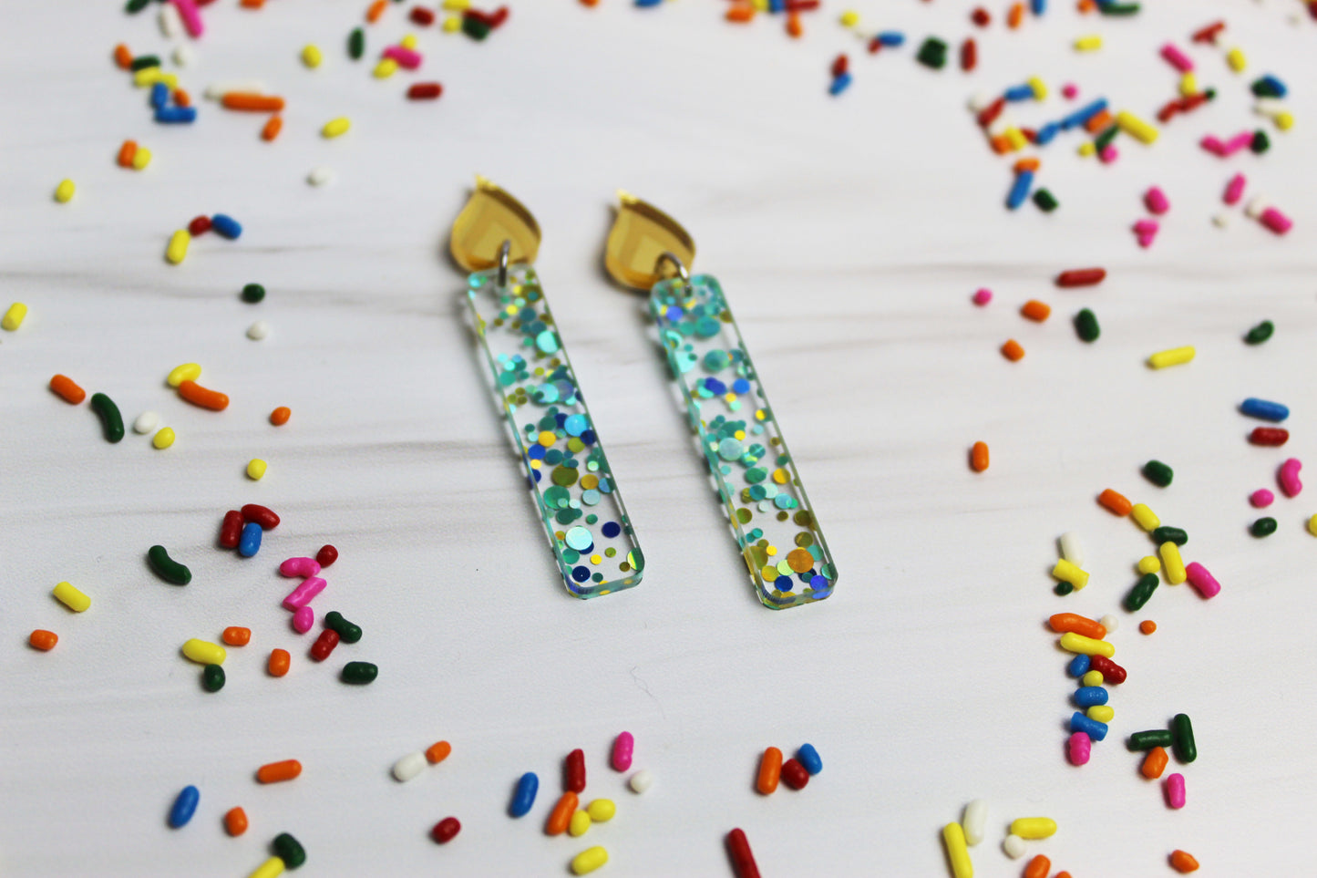 Glitter Birthday Candle Earrings