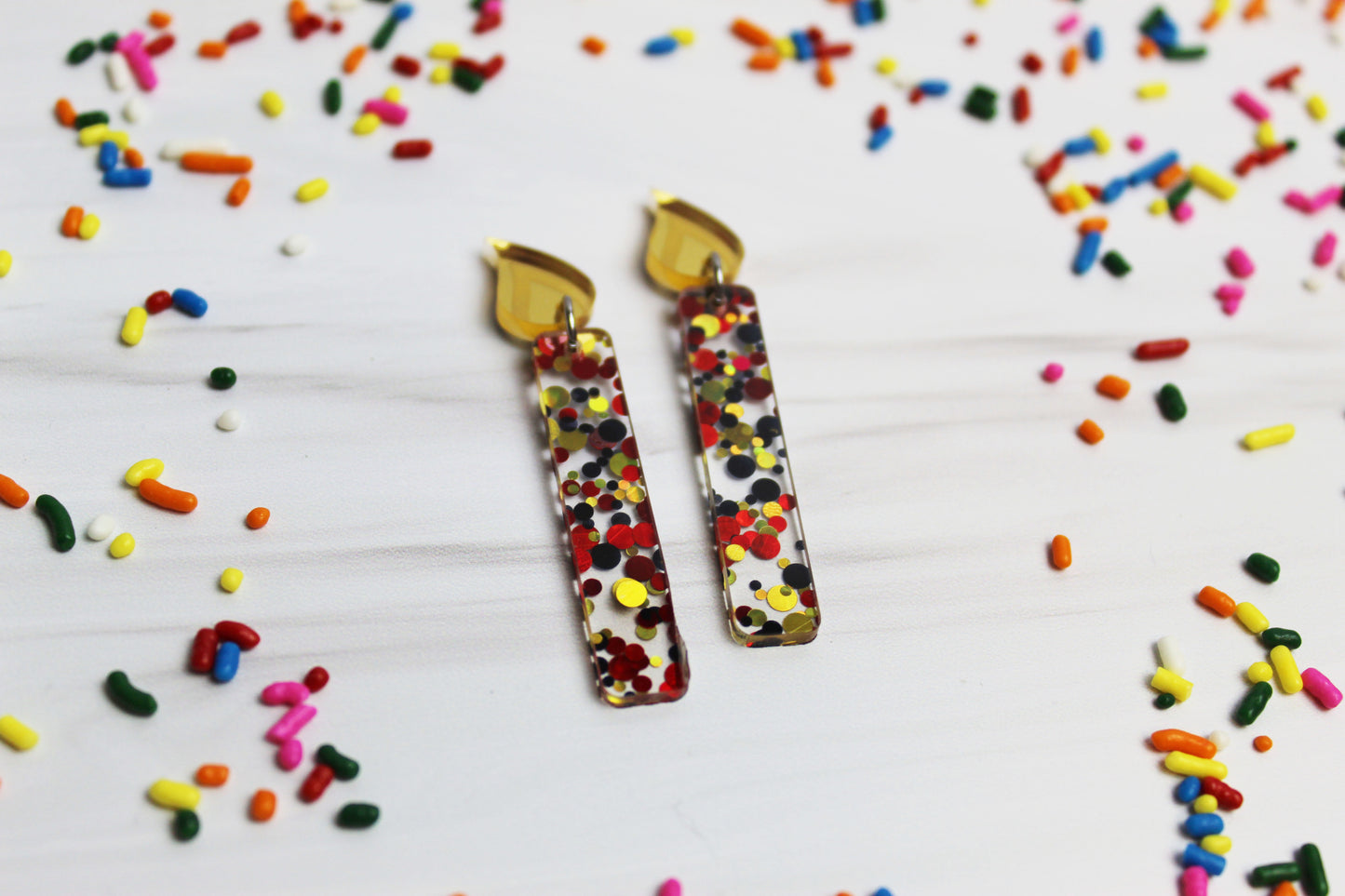 Glitter Birthday Candle Earrings