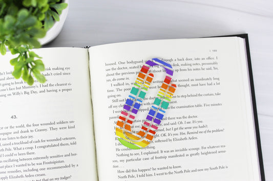 Rainbow Stripe Jumbo Paper Clip Shaped Bookmark