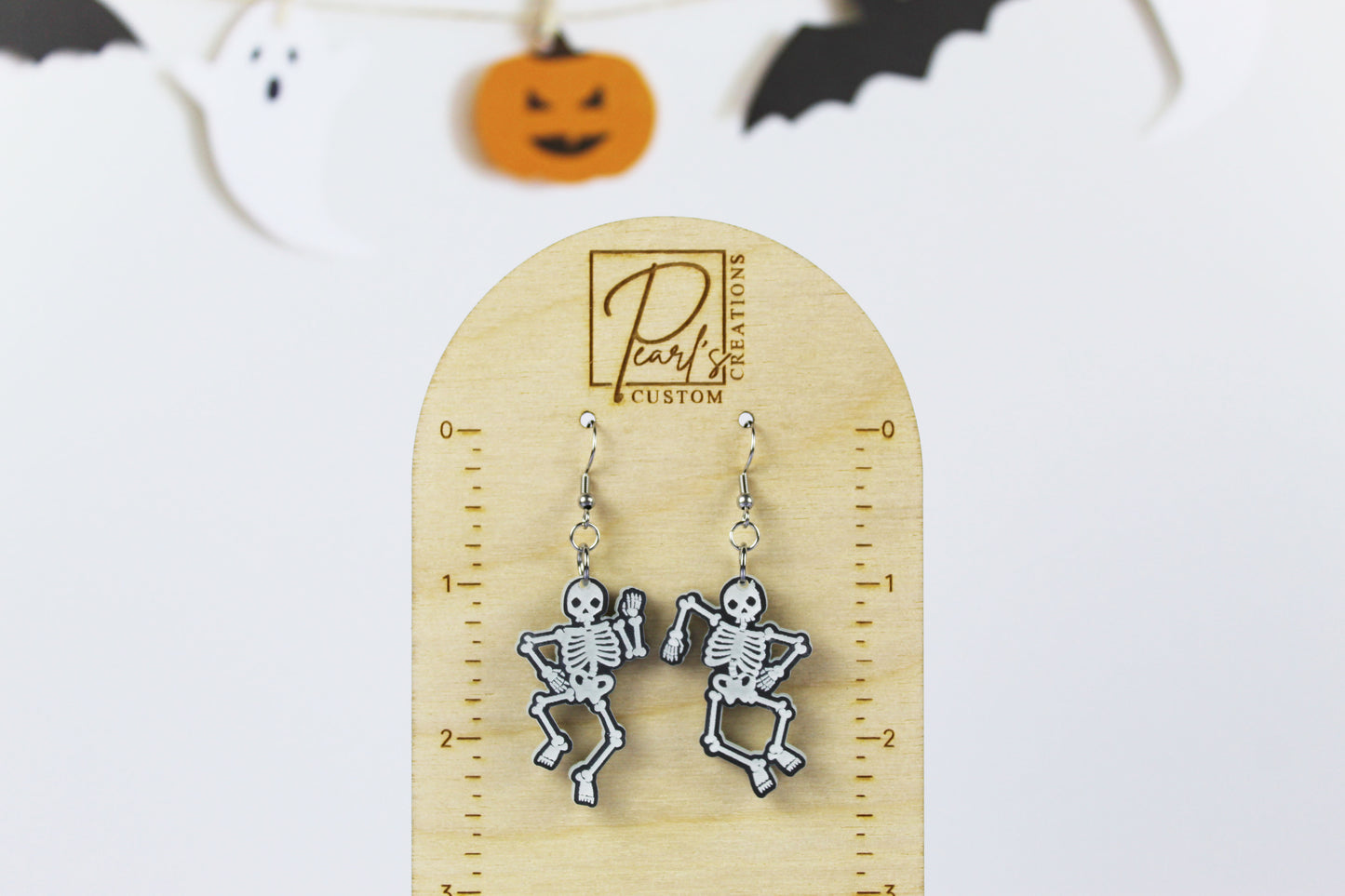 Glow in the Dark Dancing Skeleton Dangle Earrings