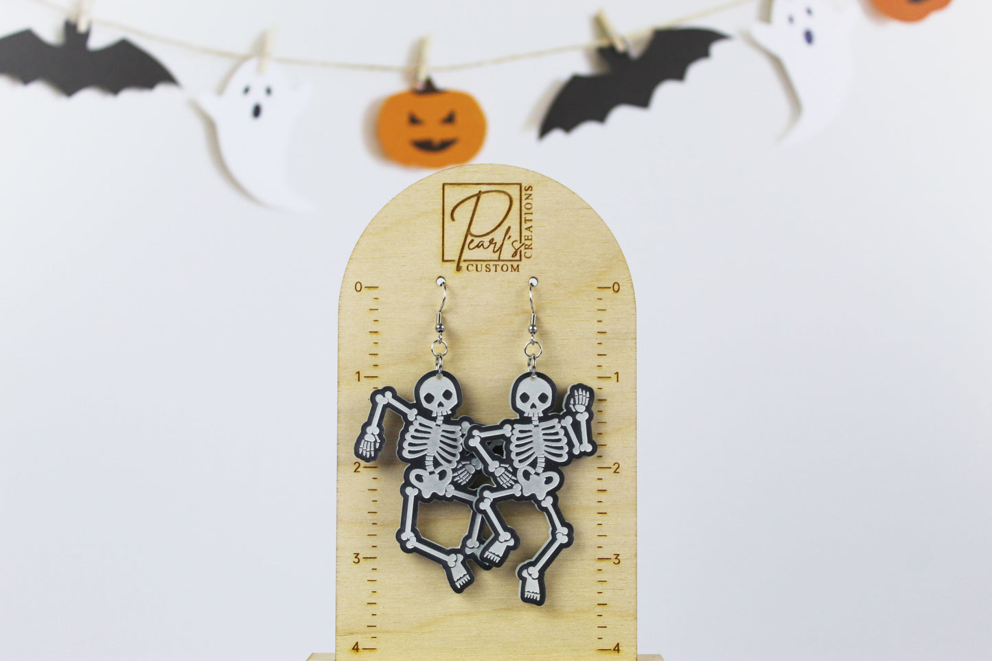 Glow in the Dark Dancing Skeleton Dangle Earrings