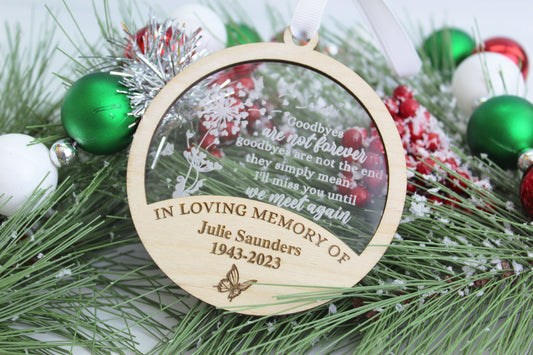 Personalized Butterfly Memorial Ornament