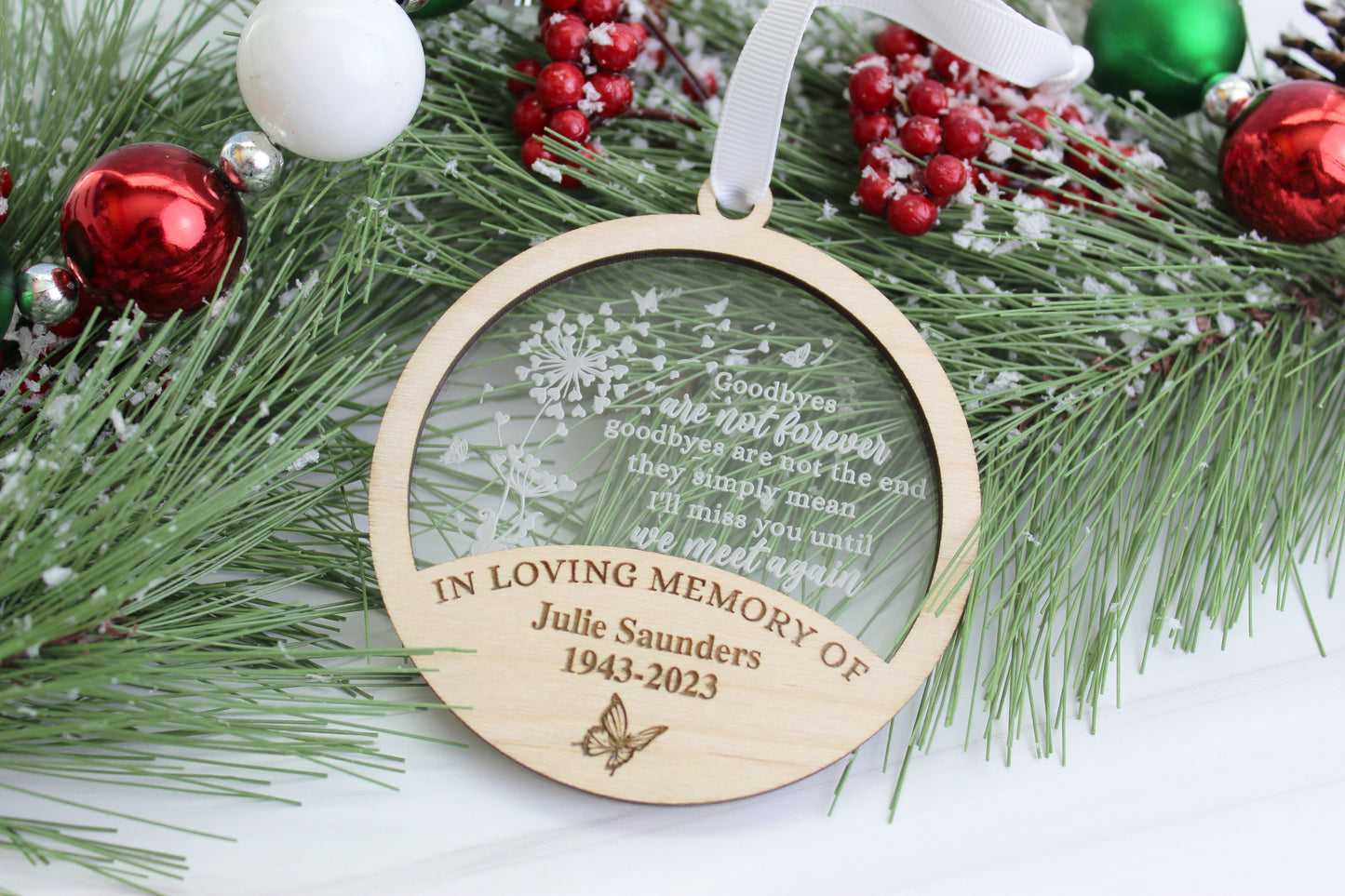 Personalized Butterfly Memorial Ornament