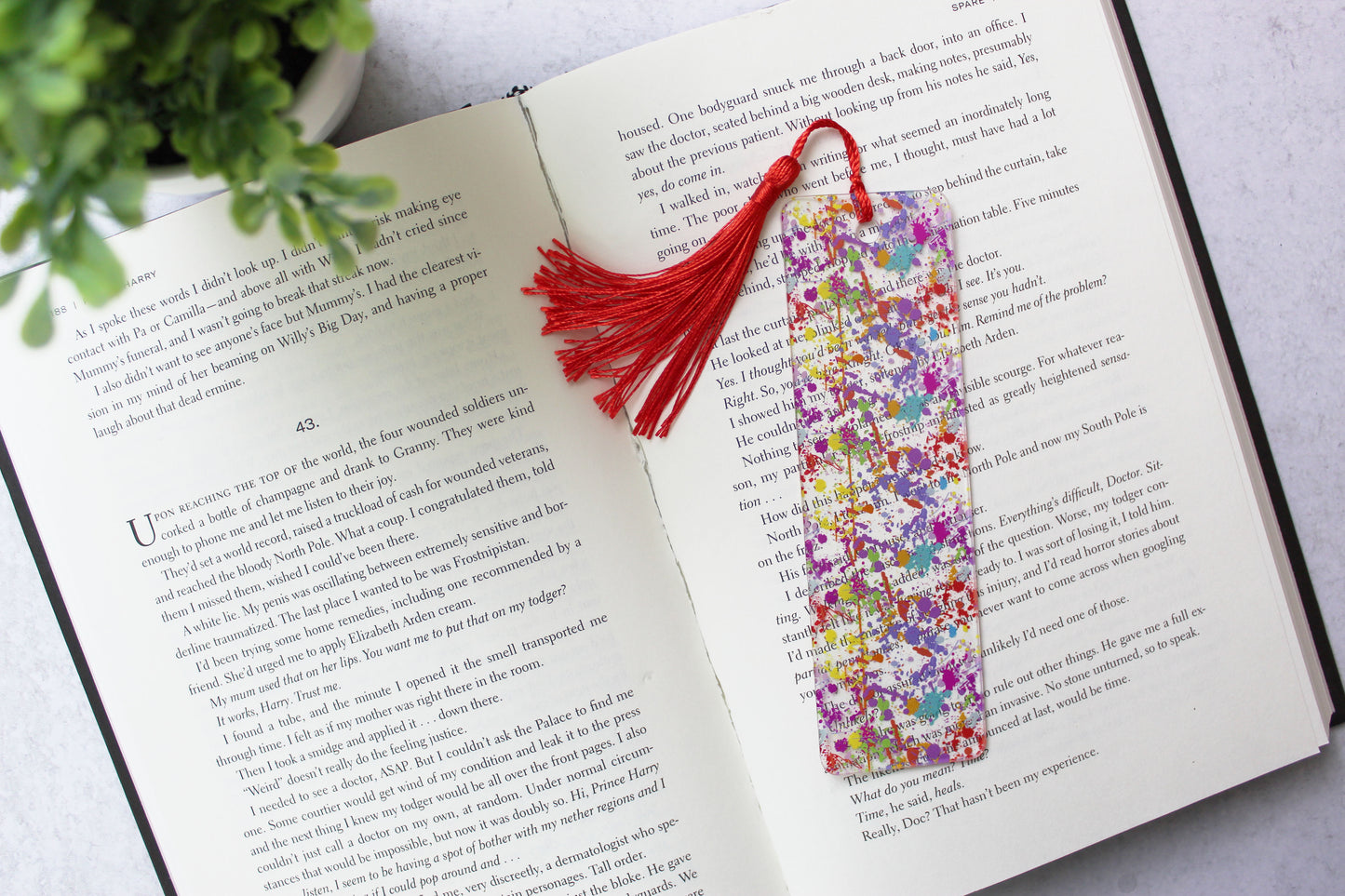 Paint Splatter Bookmark