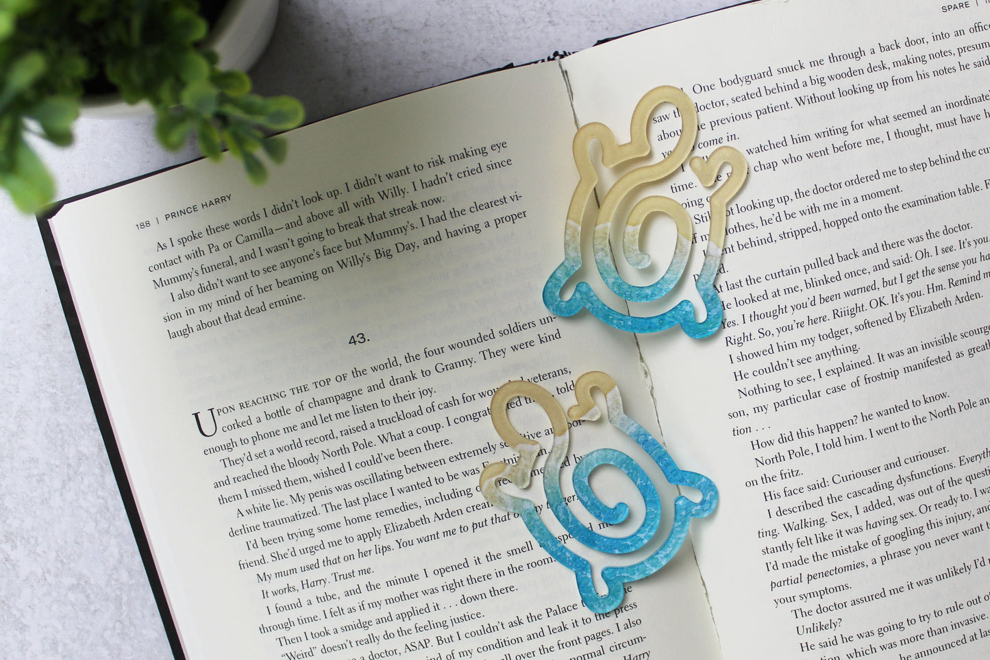 Beach Turtle Shaped Bookmark