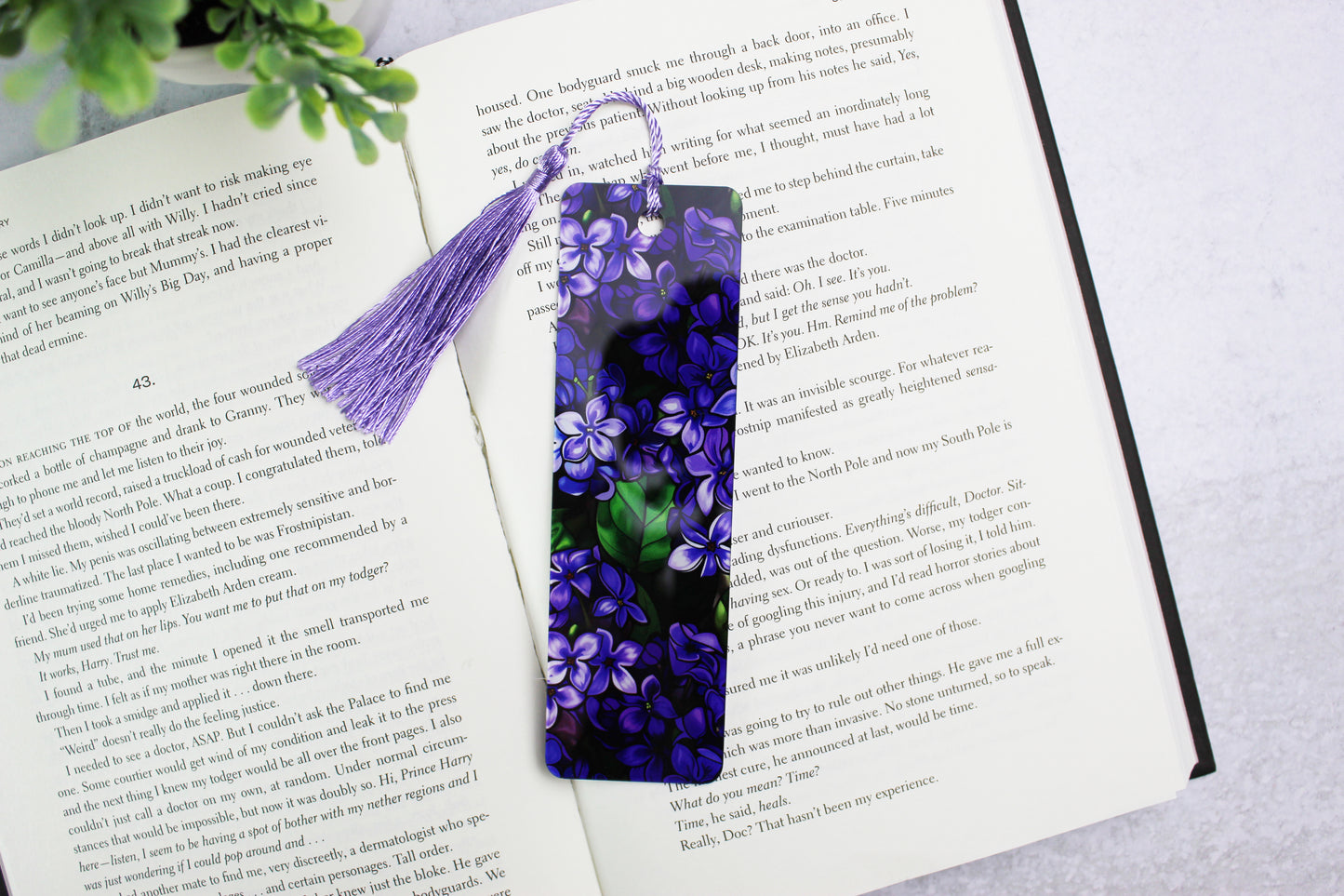 Lilac Floral Bookmark