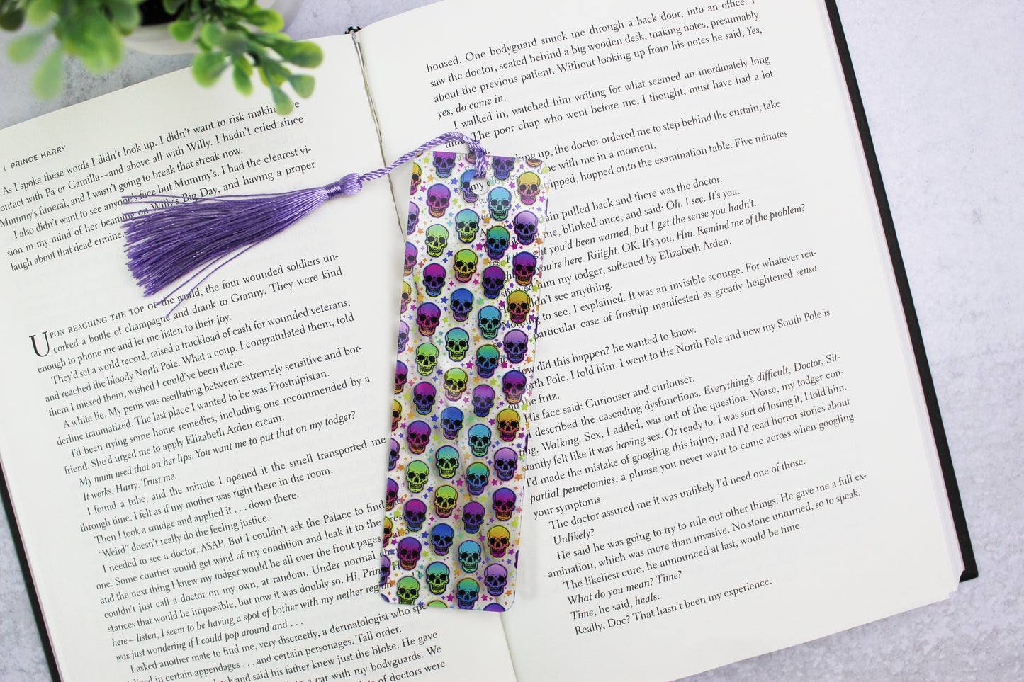 Rainbow Skulls Bookmark