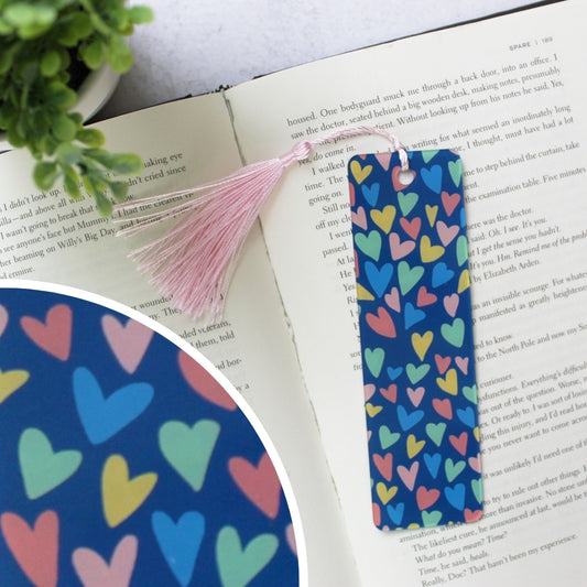 Multi Color Hearts Bookmark