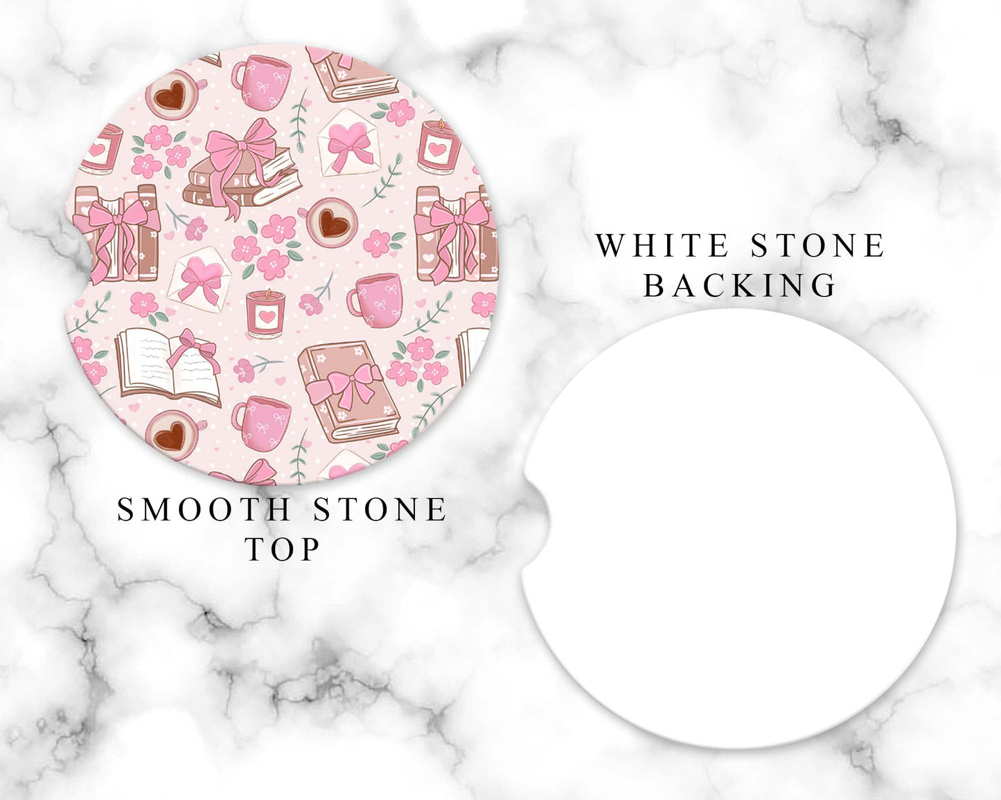 Books and Bows Car Coasters