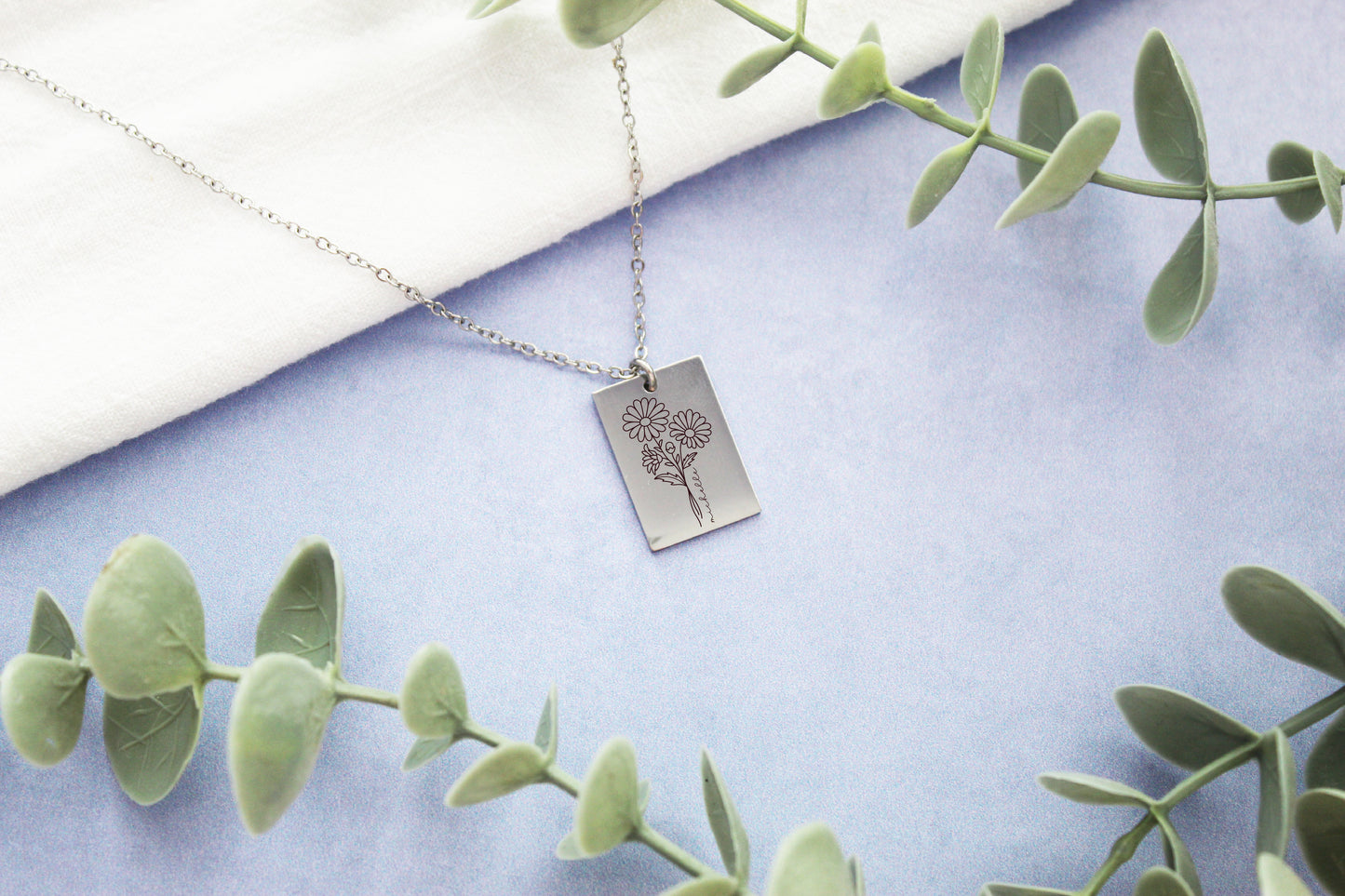 Personalized Birth Flower Necklace