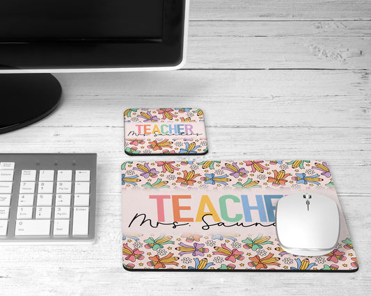 Personalized Pencil Bow Mouse Pad & Desk Set