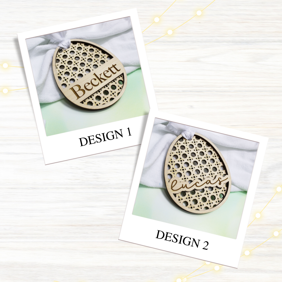 Personalized Rattan Easter Basket Tag