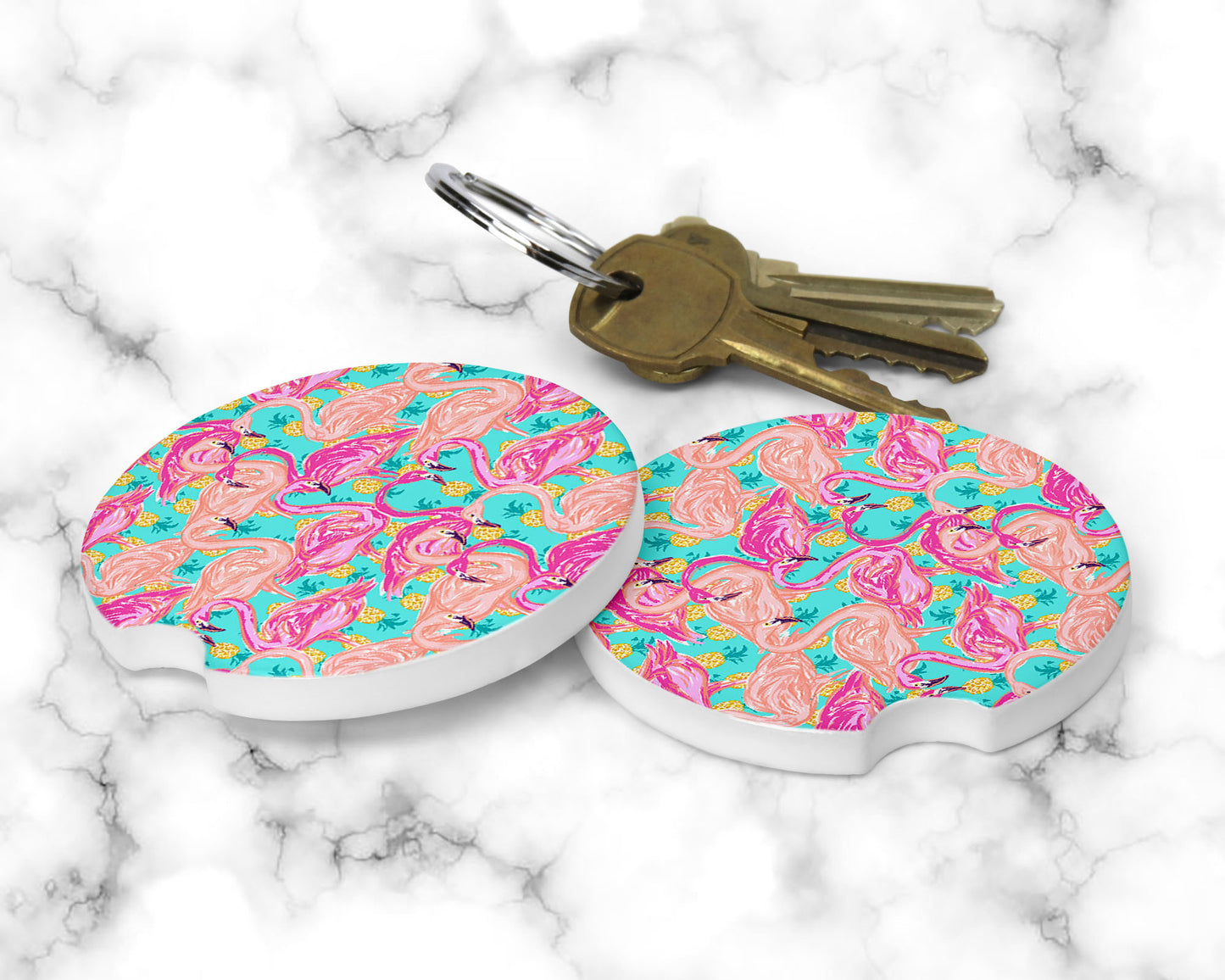 Flamingo Car Coasters