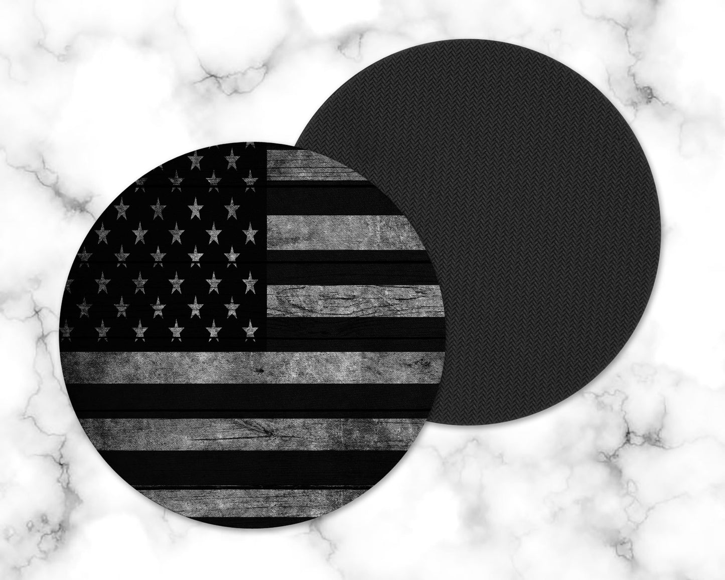 Grey American Flag Drink Coaster