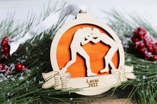 Personalized Wrestling Ornament