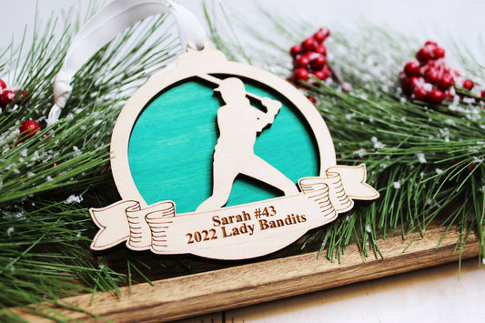 Personalized Softball Ornament