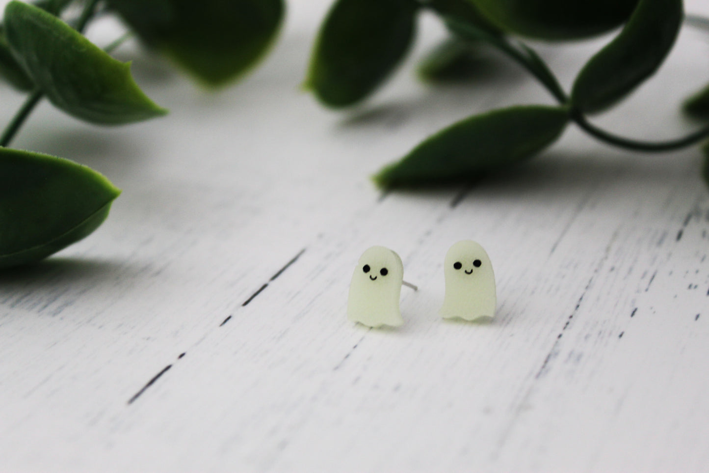 Glow-In-The-Dark  Ghost Stud Earrings