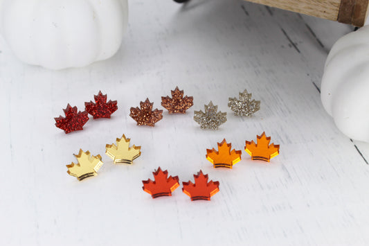 Maple Leaf Stud Earrings