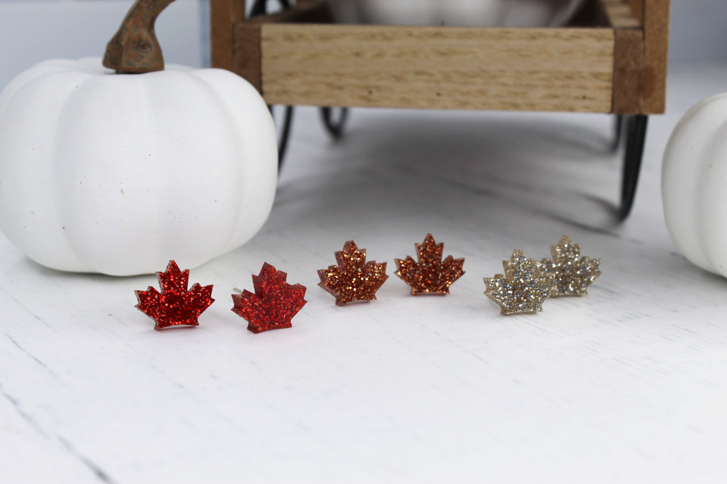 Maple Leaf Stud Earrings