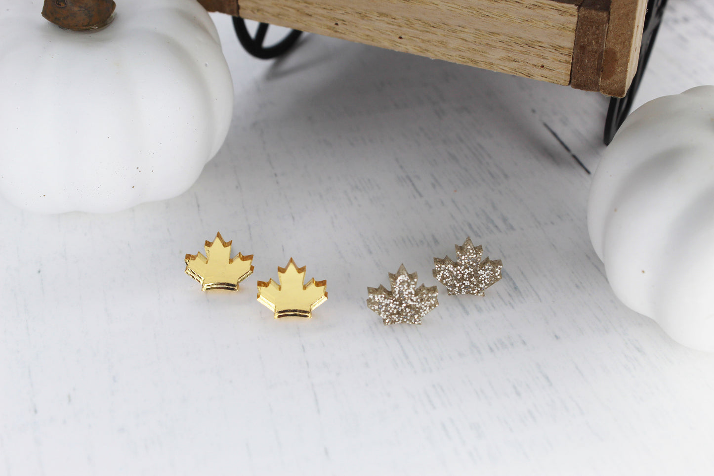 Maple Leaf Stud Earrings