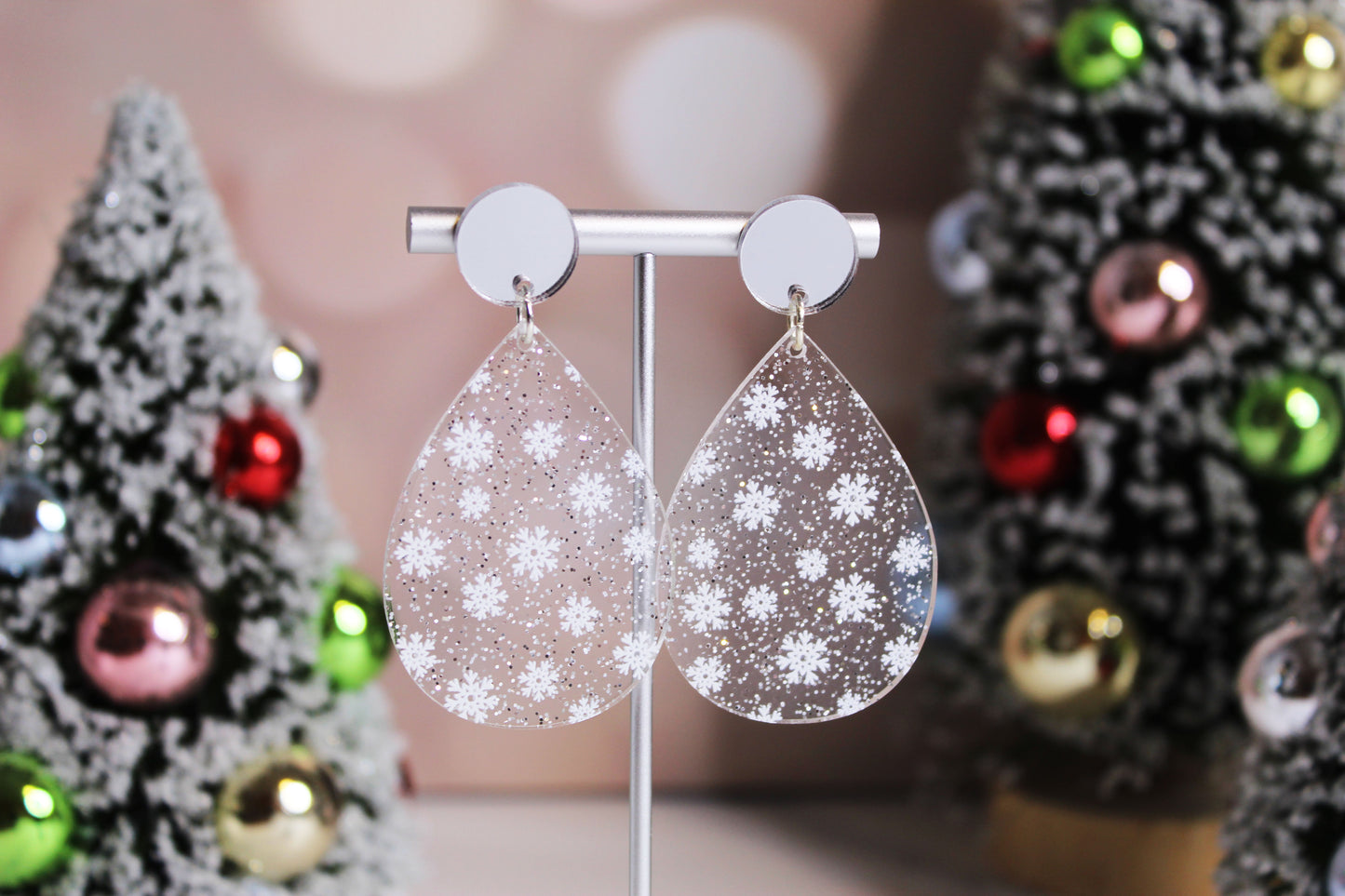 Snowflake Teardrop Earrings