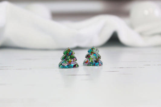 Confetti Christmas Tree Stud Earrings