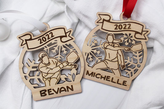 Personalized Pickleball Snowflake Ornament