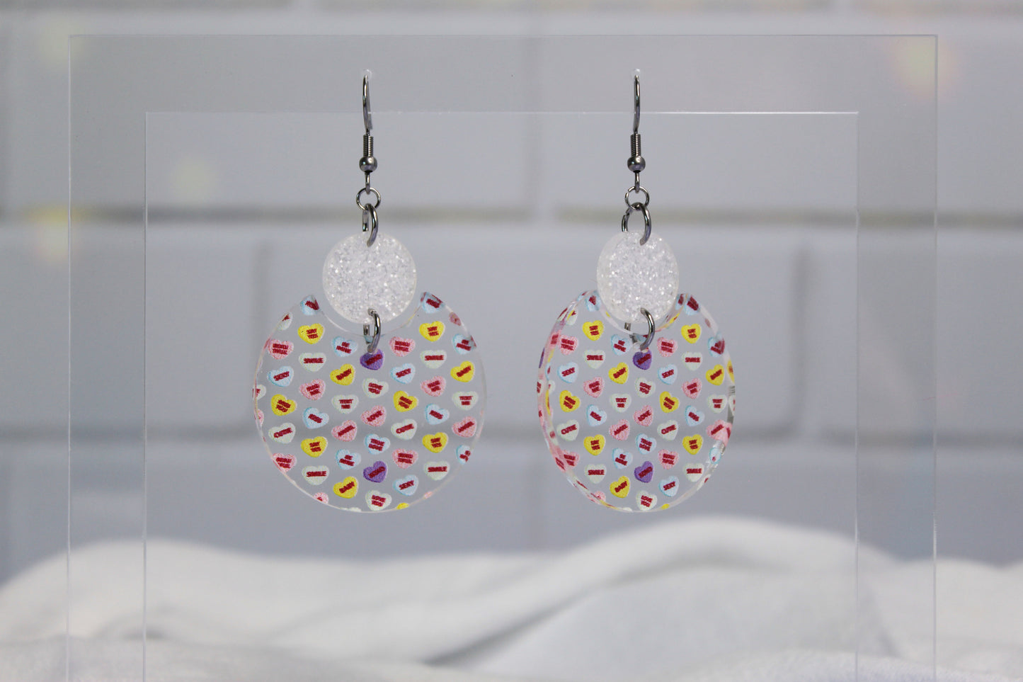 Conversation Heart Dangle Earrings