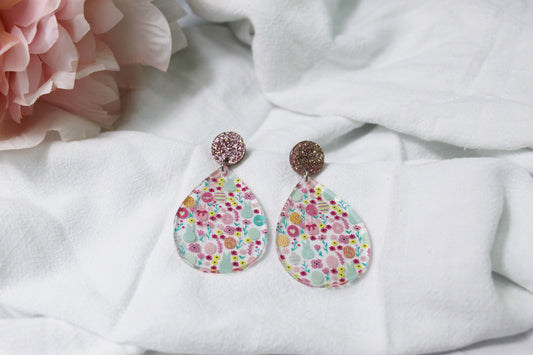 Customizable Easter Dangle Teardrop Earrings