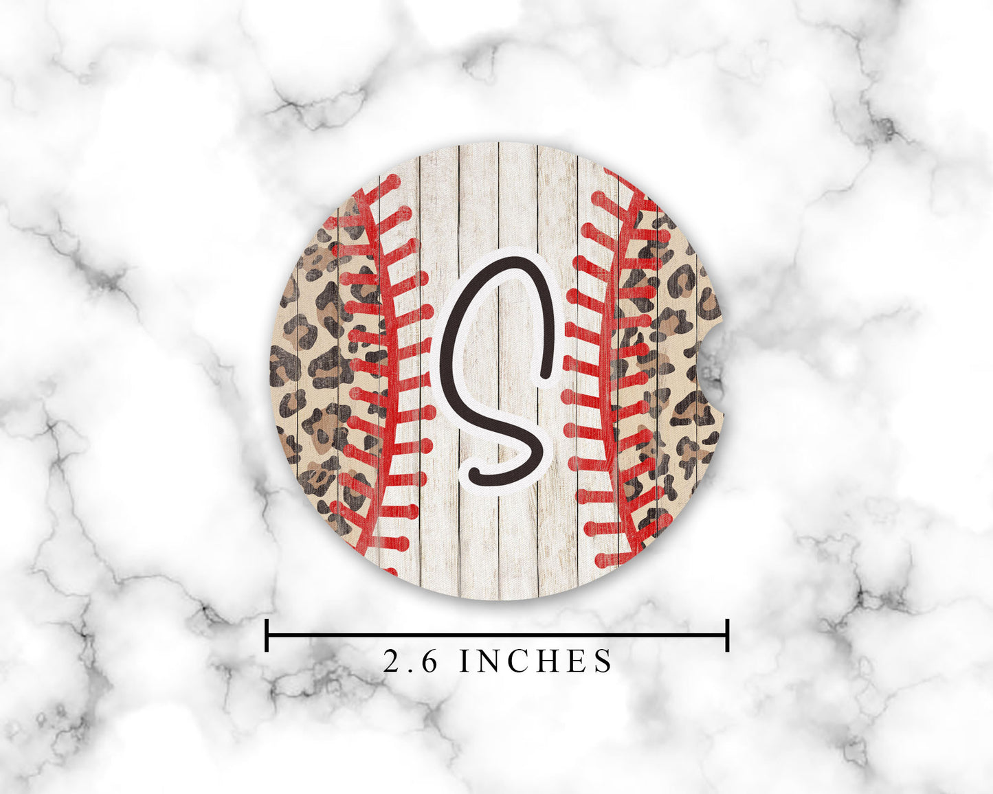 Personalized Leopard Print Baseball Car Coasters