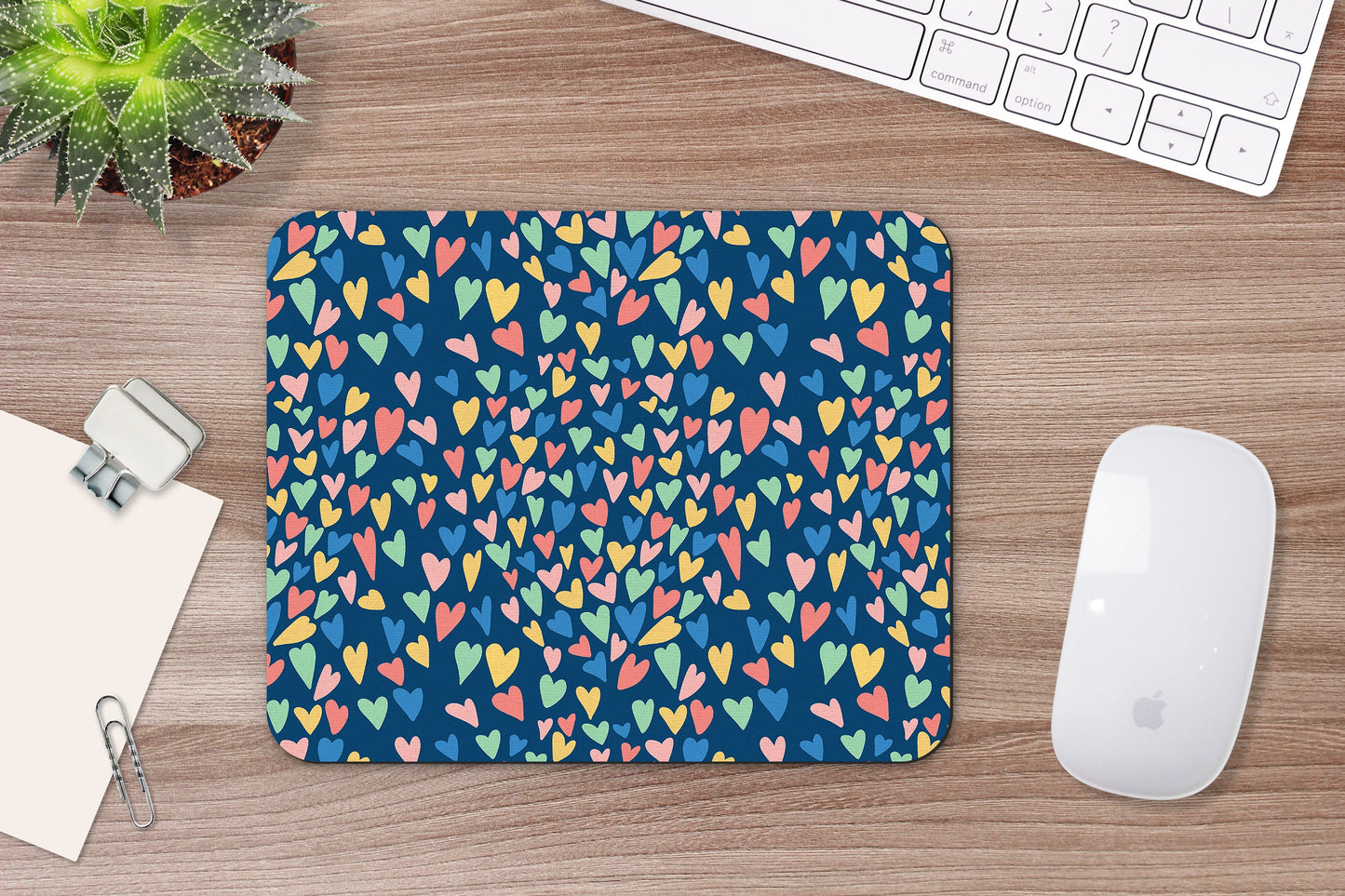 Multi Heart Mouse Pad & Desk Set