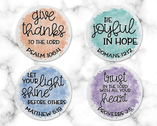 Bible Verse Drink Coasters, Set of 4