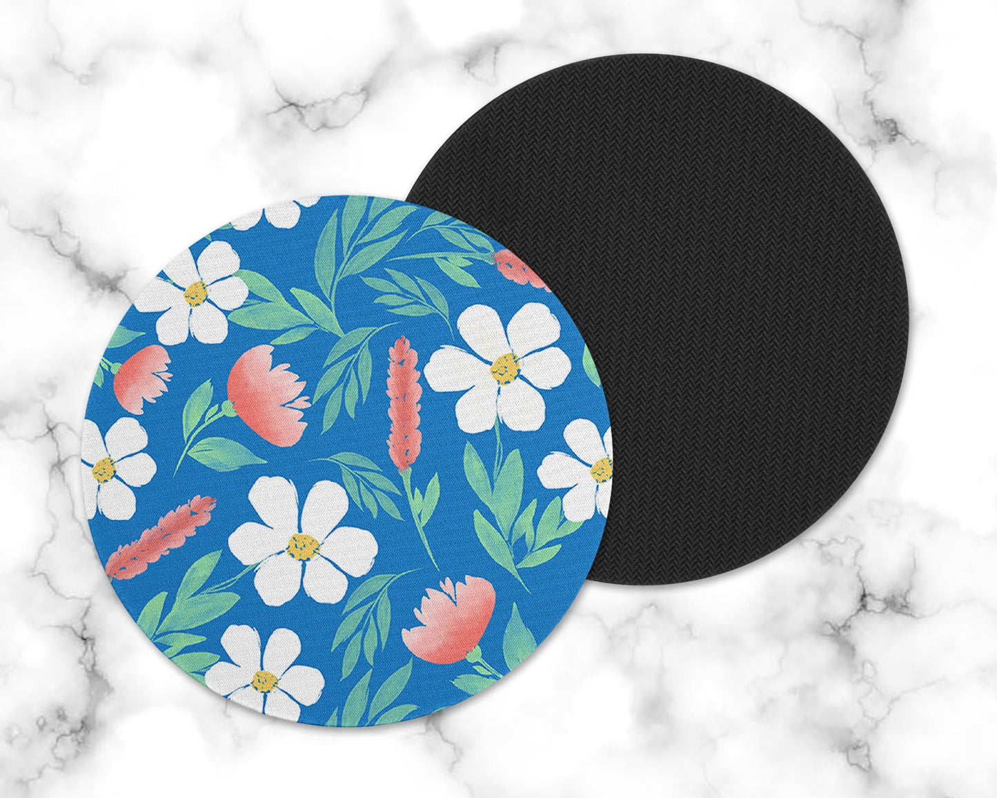 Blue Floral Drink Coasters