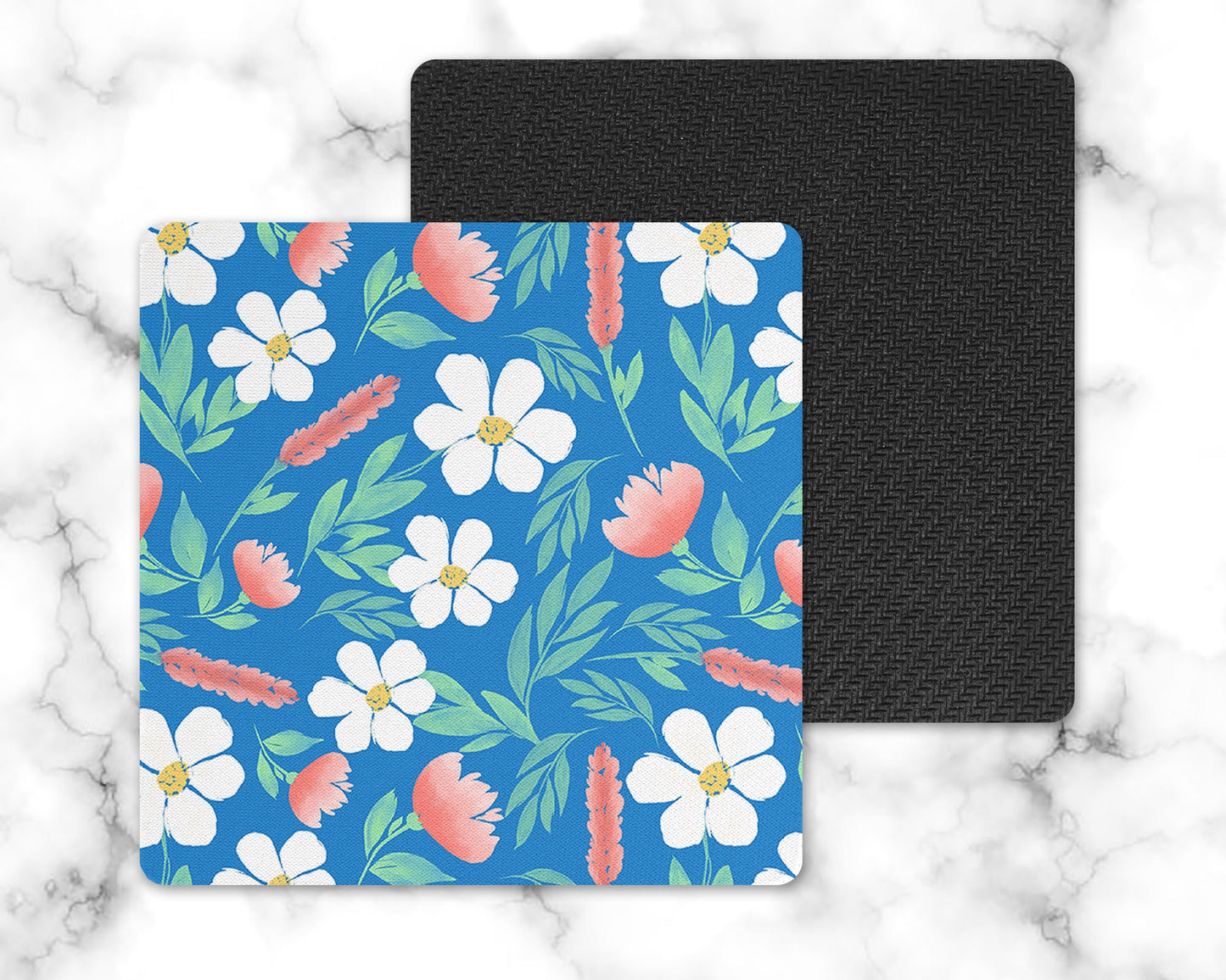 Blue Floral Drink Coasters