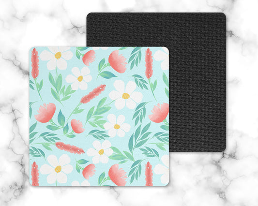 Mint Floral Drink Coaster