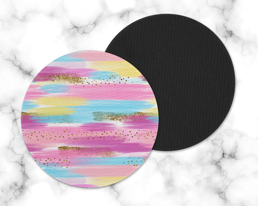 Pastel and Gold Abstract Drink Coasters